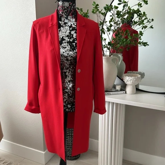 Carolina Belle Vibrant Red Blazer\Trench - Picture 10 of 10